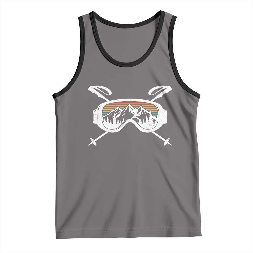 Ski Goggles Mountain Snow Skiing Retro Winter Vacation Tank Top TS11 Deep Heather Black Print Your Wear