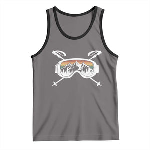 Ski Goggles Mountain Snow Skiing Retro Winter Vacation Tank Top TS11 Deep Heather Black Print Your Wear