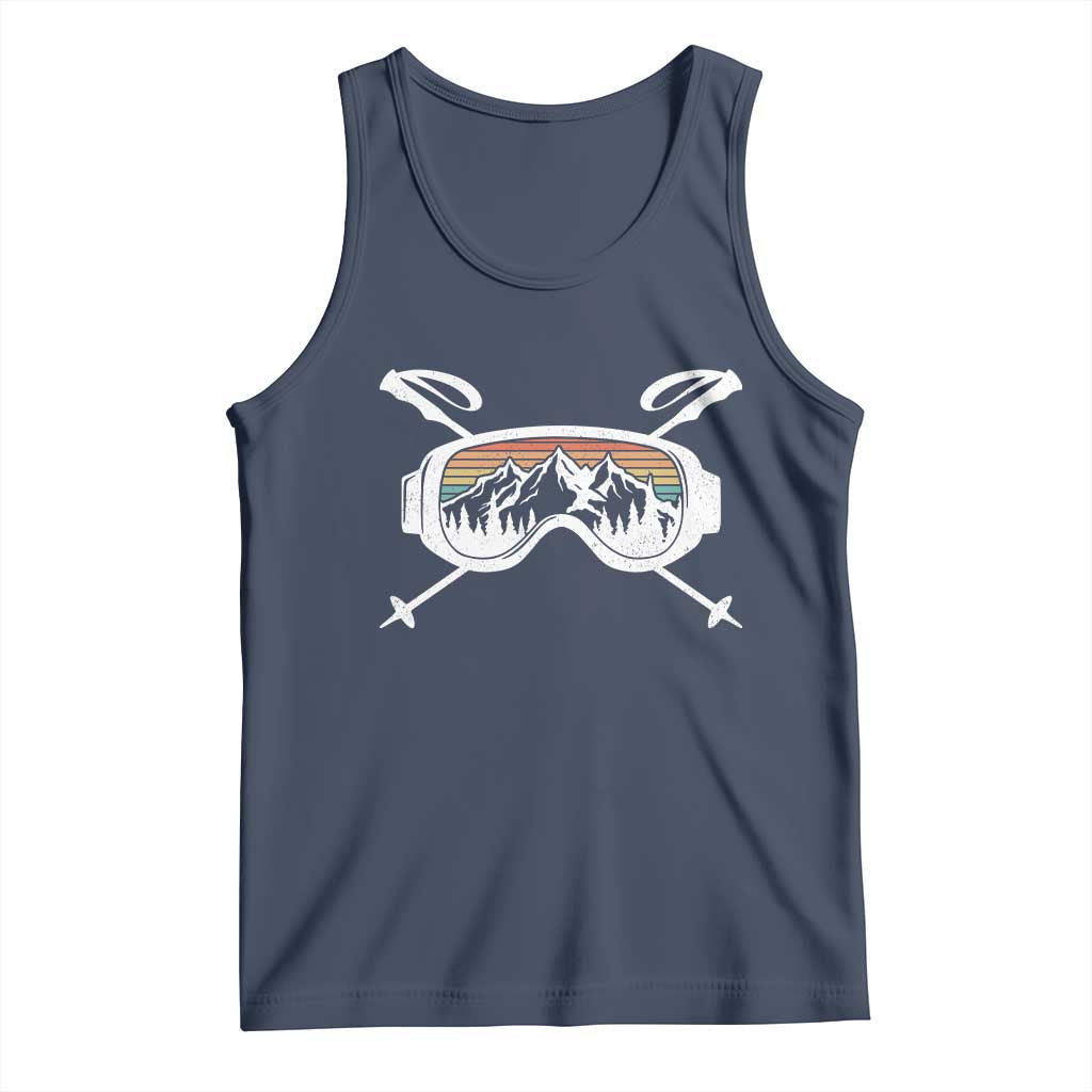Ski Goggles Mountain Snow Skiing Retro Winter Vacation Tank Top TS11 Navy Print Your Wear
