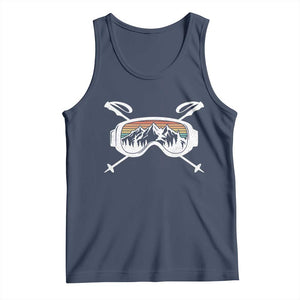 Ski Goggles Mountain Snow Skiing Retro Winter Vacation Tank Top TS11 Navy Print Your Wear