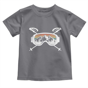 Ski Goggles Mountain Snow Skiing Retro Winter Vacation Toddler T Shirt TS11 Charcoal Print Your Wear