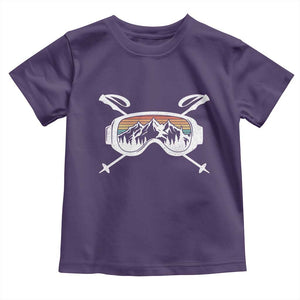 Ski Goggles Mountain Snow Skiing Retro Winter Vacation Toddler T Shirt TS11 Purple Print Your Wear