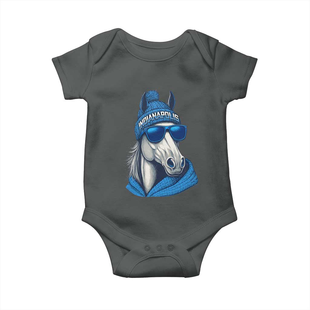IFC Game Day Baby Onesie Blue Sunglasses Football Game Sport Lover TS11 Dark Heather Print Your Wear