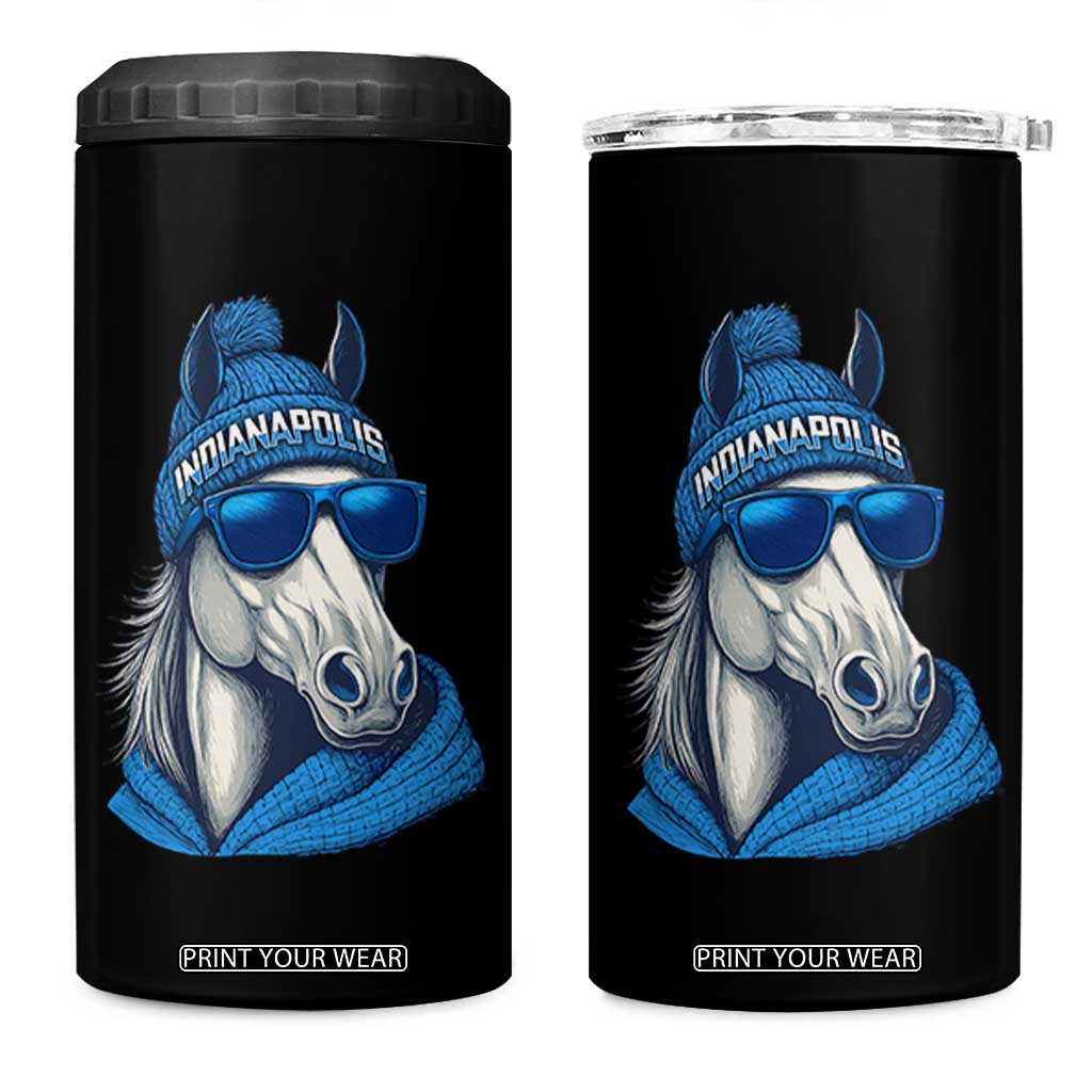 IFC Game Day 4 in 1 Can Cooler Tumbler Blue Sunglasses Football Game Sport Lover TS11 One Size: 16 oz Black Print Your Wear