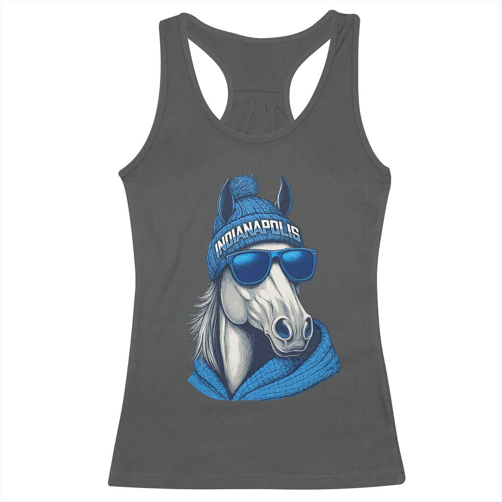 IFC Game Day Racerback Tank Top Blue Sunglasses Football Game Sport Lover TS11 Dark Heather Print Your Wear