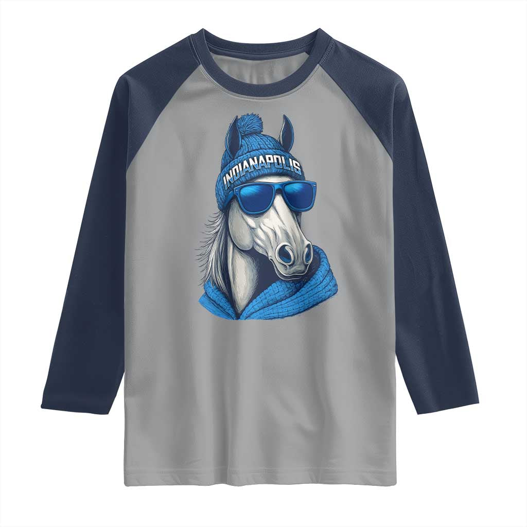 IFC Game Day Raglan Shirt Blue Sunglasses Football Game Sport Lover TS11 Sport Gray Navy Print Your Wear