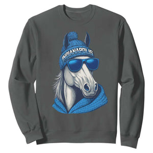 IFC Game Day Sweatshirt Blue Sunglasses Football Game Sport Lover TS11 Dark Heather Print Your Wear