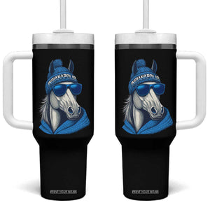 IFC Game Day Tumbler With Handle Blue Sunglasses Football Game Sport Lover TS11 One Size: 40 oz Black Print Your Wear