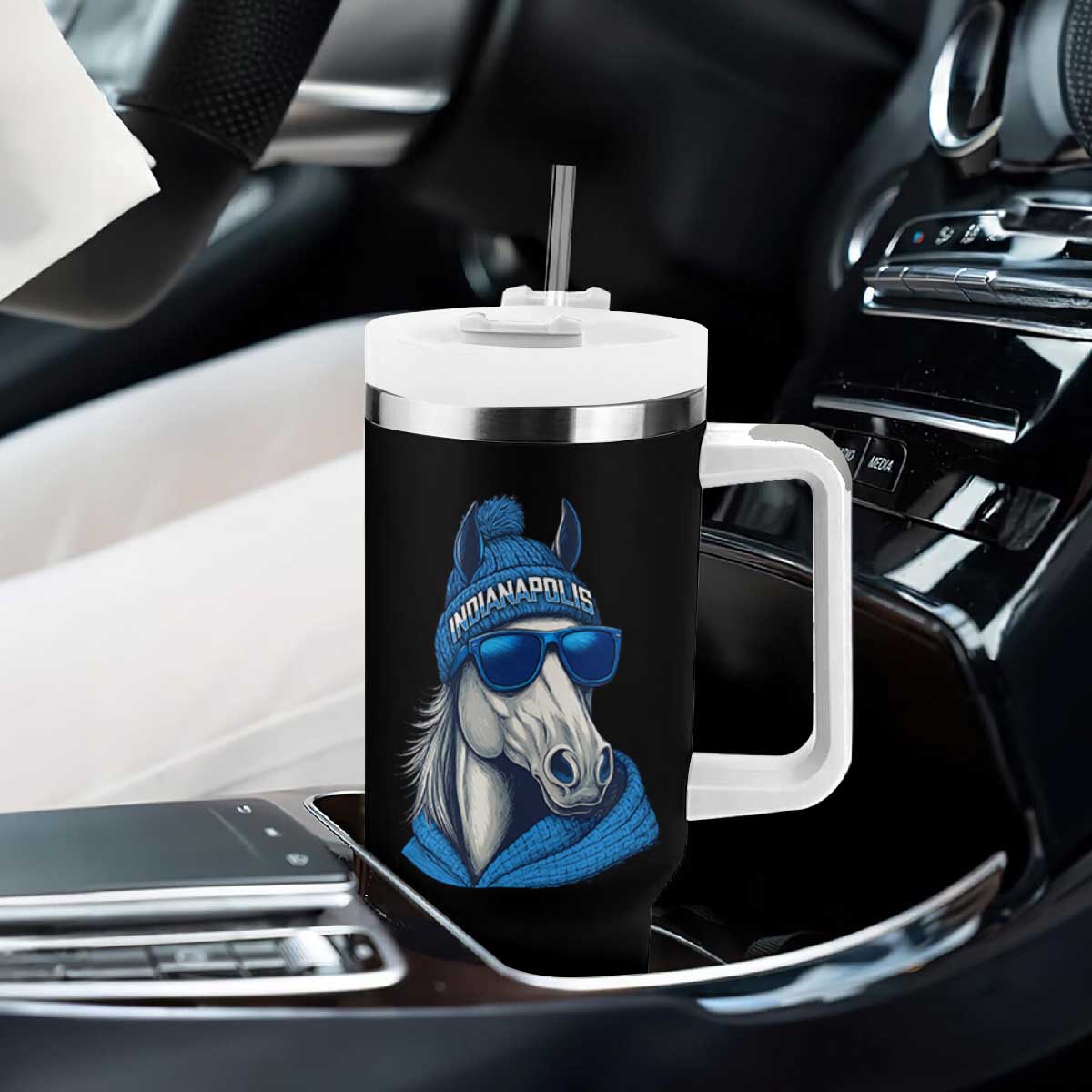 IFC Game Day Tumbler With Handle Blue Sunglasses Football Game Sport Lover TS11 Print Your Wear