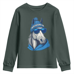 IFC Game Day Youth Sweatshirt Blue Sunglasses Football Game Sport Lover TS11 Dark Forest Green Print Your Wear