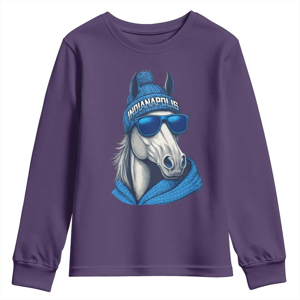 IFC Game Day Youth Sweatshirt Blue Sunglasses Football Game Sport Lover TS11 Purple Print Your Wear