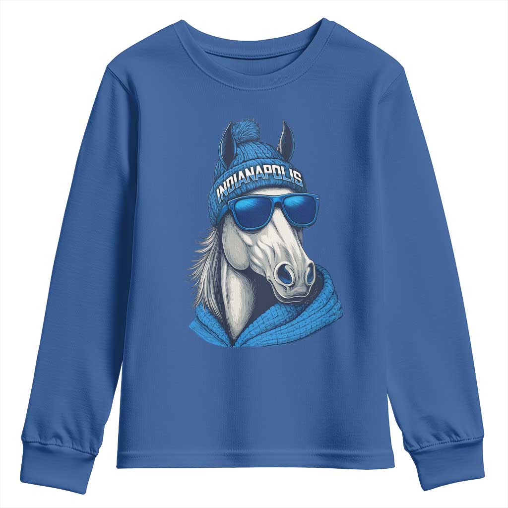 IFC Game Day Youth Sweatshirt Blue Sunglasses Football Game Sport Lover TS11 Royal Blue Print Your Wear