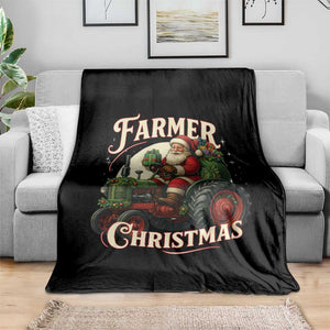 Funny Farmer Christmas Xmas Santa Farm Tractor Throw Blanket TS11 Print Your Wear