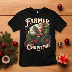 Funny Farmer Christmas Xmas Santa Farm Tractor T Shirt TS11 Black Print Your Wear