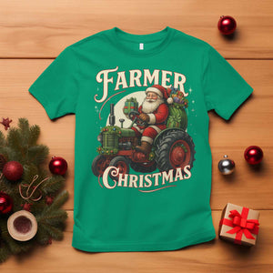 Funny Farmer Christmas Xmas Santa Farm Tractor T Shirt TS11 Irish Green Print Your Wear