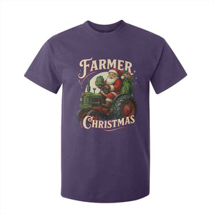 Funny Farmer Christmas Xmas Santa Farm Tractor T Shirt For Kid TS11 Purple Print Your Wear