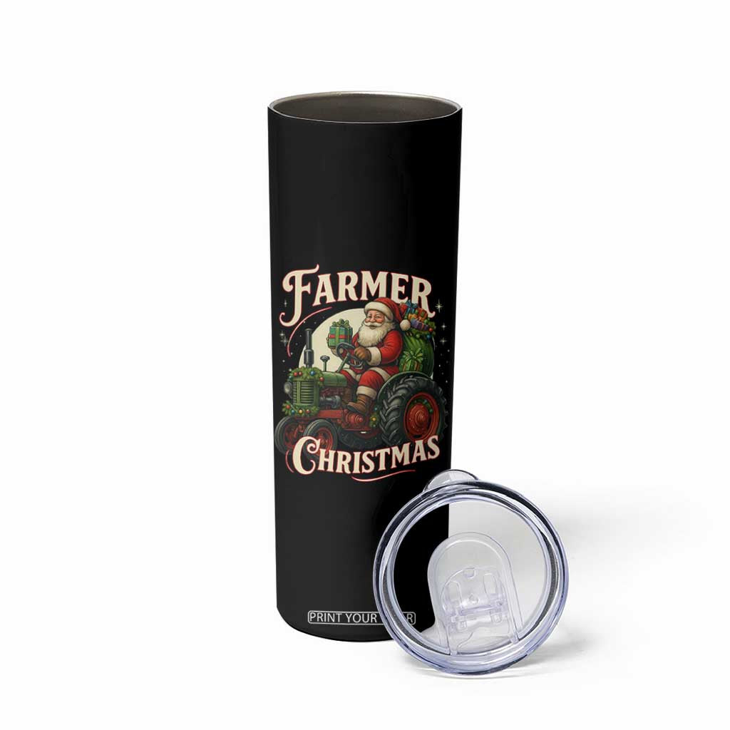 Funny Farmer Christmas Xmas Santa Farm Tractor Skinny Tumbler TS11 Print Your Wear