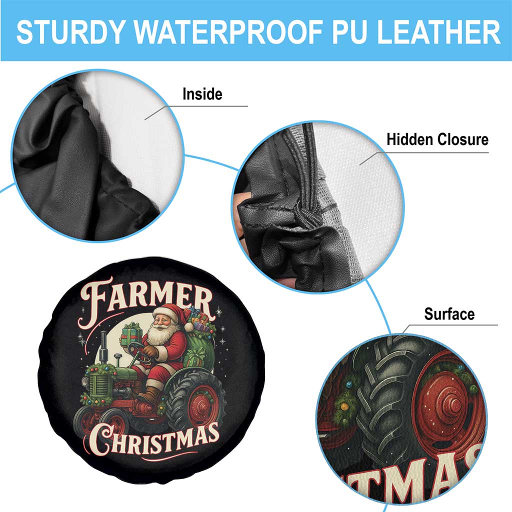 Funny Farmer Christmas Xmas Santa Farm Tractor Spare Tire Cover TS11 Print Your Wear