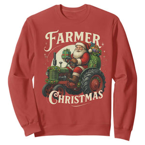Funny Farmer Christmas Xmas Santa Farm Tractor Sweatshirt TS11 Red Print Your Wear