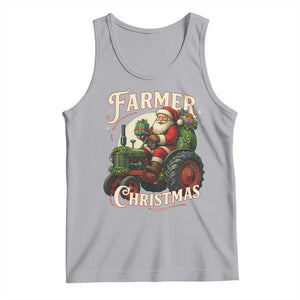 Funny Farmer Christmas Xmas Santa Farm Tractor Tank Top - Print Your Wear