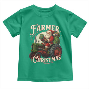 Funny Farmer Christmas Xmas Santa Farm Tractor Toddler T Shirt TS11 Irish Green Print Your Wear