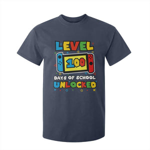 Level 100 Days Of School Unlocked T Shirt For Kid Happy 100TH Days Of School Gaming TS11 Navy Print Your Wear