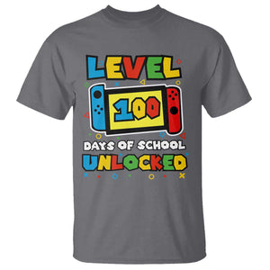 Level 100 Days Of School Unlocked T Shirt Happy 100TH Days Of School Gaming TS11 Charcoal Print Your Wear