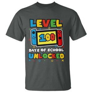 Level 100 Days Of School Unlocked T Shirt Happy 100TH Days Of School Gaming TS11 Dark Heather Print Your Wear