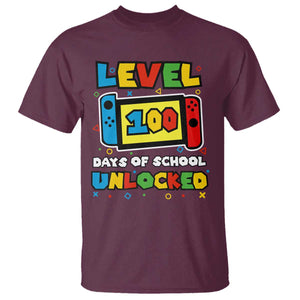 Level 100 Days Of School Unlocked T Shirt Happy 100TH Days Of School Gaming TS11 Maroon Print Your Wear