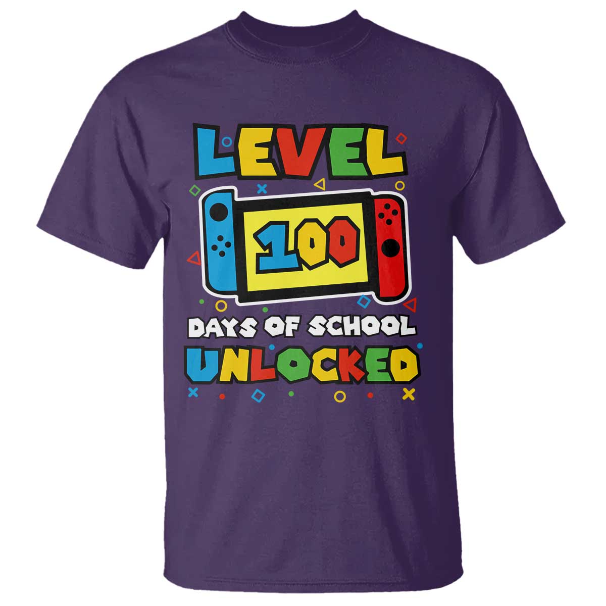 Level 100 Days Of School Unlocked T Shirt Happy 100TH Days Of School Gaming TS11 Purple Print Your Wear