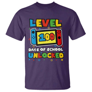 Level 100 Days Of School Unlocked T Shirt Happy 100TH Days Of School Gaming TS11 Purple Print Your Wear