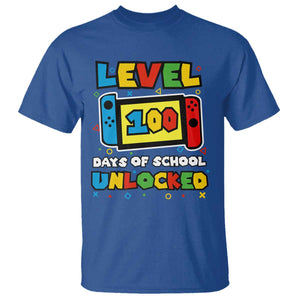 Level 100 Days Of School Unlocked T Shirt Happy 100TH Days Of School Gaming TS11 Royal Blue Print Your Wear
