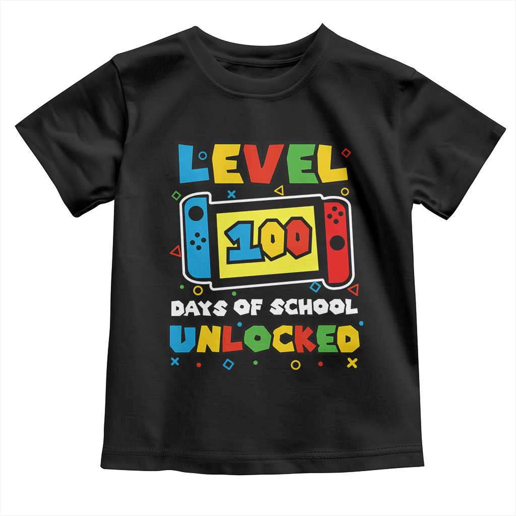Level 100 Days Of School Unlocked Toddler T Shirt Happy 100TH Days Of School Gaming TS11 Black Print Your Wear