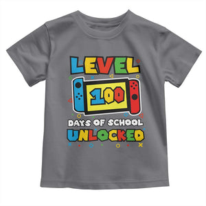 Level 100 Days Of School Unlocked Toddler T Shirt Happy 100TH Days Of School Gaming TS11 Charcoal Print Your Wear