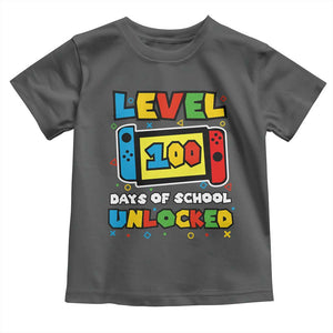 Level 100 Days Of School Unlocked Toddler T Shirt Happy 100TH Days Of School Gaming TS11 Dark Heather Print Your Wear