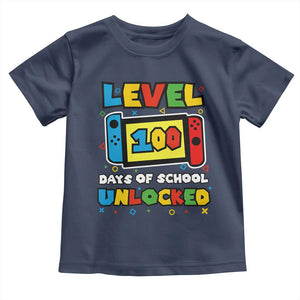 Level 100 Days Of School Unlocked Toddler T Shirt Happy 100TH Days Of School Gaming TS11 Navy Print Your Wear