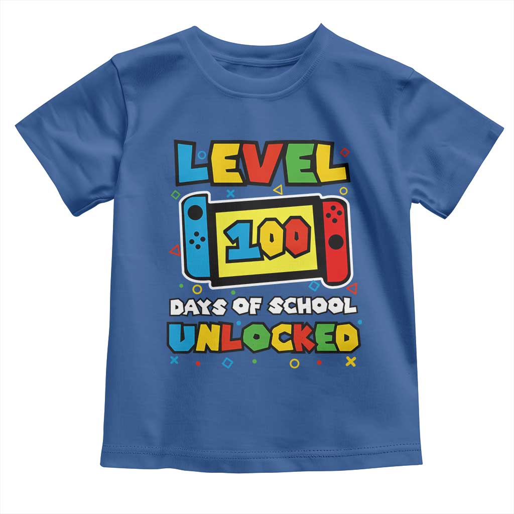 Level 100 Days Of School Unlocked Toddler T Shirt Happy 100TH Days Of School Gaming TS11 Royal Blue Print Your Wear
