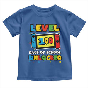 Level 100 Days Of School Unlocked Toddler T Shirt Happy 100TH Days Of School Gaming TS11 Royal Blue Print Your Wear