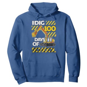 I Dig 100 Days Of School Hoodie Construction Vehicle Excavators TS11 Royal Blue Print Your Wear