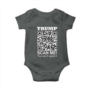 Funny Trump Dance QR Code Baby Onesie Scan Me You Won't Regret It TS11 Dark Heather Print Your Wear