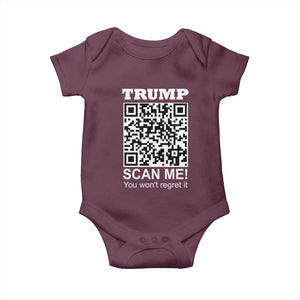 Funny Trump Dance QR Code Baby Onesie Scan Me You Won't Regret It TS11 Maroon Print Your Wear