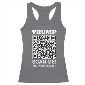 Funny Trump Dance QR Code Racerback Tank Top Scan Me You Won't Regret It TS11 Charcoal Print Your Wear