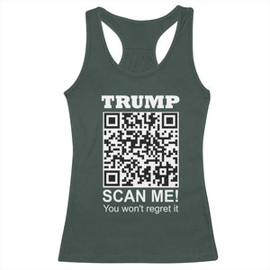 Funny Trump Dance QR Code Racerback Tank Top Scan Me You Won't Regret It TS11 Dark Forest Green Print Your Wear