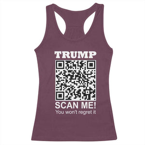 Funny Trump Dance QR Code Racerback Tank Top Scan Me You Won't Regret It TS11 Maroon Print Your Wear
