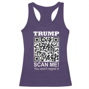 Funny Trump Dance QR Code Racerback Tank Top Scan Me You Won't Regret It TS11 Purple Print Your Wear