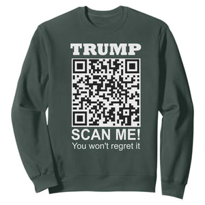 Funny Trump Dance QR Code Sweatshirt Scan Me You Won't Regret It TS11 Dark Forest Green Print Your Wear