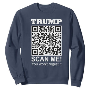 Funny Trump Dance QR Code Sweatshirt Scan Me You Won't Regret It TS11 Navy Print Your Wear
