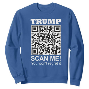 Funny Trump Dance QR Code Sweatshirt Scan Me You Won't Regret It TS11 Royal Blue Print Your Wear