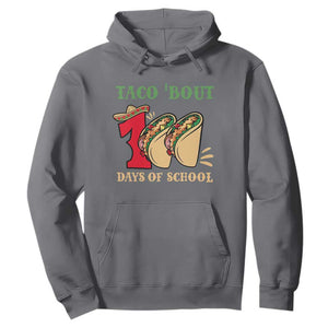 Funny Taco 'Bout 100 Days Of School Hoodie Sombrero Mexican Teachers TS11 Charcoal Print Your Wear