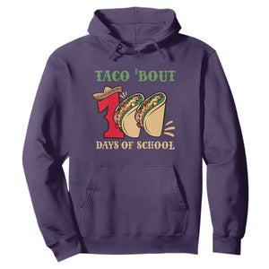 Funny Taco 'Bout 100 Days Of School Hoodie Sombrero Mexican Teachers TS11 Purple Print Your Wear